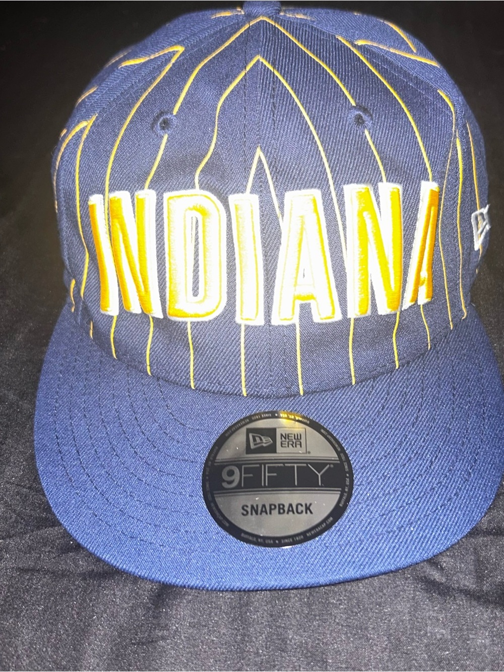 New Era Indiana Pacers 9FIFTY Snapback Hat Cap Adjustable Blue Yellow Striped